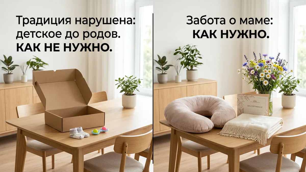 Сравнение хорошего и плохого подарка беременной